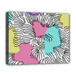Lines Line Art Pastel Abstract Multicoloured Surfaces Art Deluxe Canvas 20  x 16  (Stretched)