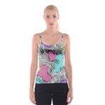 Lines Line Art Pastel Abstract Multicoloured Surfaces Art Spaghetti Strap Top