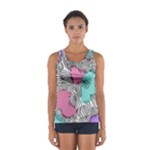 Lines Line Art Pastel Abstract Multicoloured Surfaces Art Sport Tank Top 