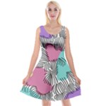 Lines Line Art Pastel Abstract Multicoloured Surfaces Art Reversible Velvet Sleeveless Dress