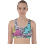 Lines Line Art Pastel Abstract Multicoloured Surfaces Art Back Weave Sports Bra