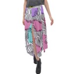 Lines Line Art Pastel Abstract Multicoloured Surfaces Art Velour Split Maxi Skirt