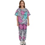Lines Line Art Pastel Abstract Multicoloured Surfaces Art Kids  T-Shirt and Pants Sports Set