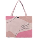 Pink Pattern Line Art Texture Minimalist Design Mini Tote Bag