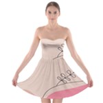 Pink Pattern Line Art Texture Minimalist Design Strapless Bra Top Dress