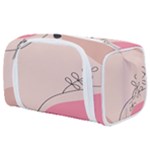 Pink Pattern Line Art Texture Minimalist Design Toiletries Pouch