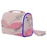 Pink Pattern Line Art Texture Minimalist Design Satchel Shoulder Bag
