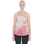 Pink Pattern Line Art Texture Minimalist Design Piece Up Tank Top