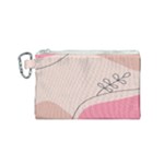 Pink Pattern Line Art Texture Minimalist Design Canvas Cosmetic Bag (Small)