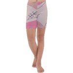 Pink Pattern Line Art Texture Minimalist Design Kids  Lightweight Velour Capri Yoga Leggings
