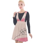 Pink Pattern Line Art Texture Minimalist Design Plunge Pinafore Velour Dress