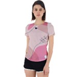 Pink Pattern Line Art Texture Minimalist Design Back Cut Out Sport T-Shirt