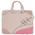 Pink Pattern Line Art Texture Minimalist Design MacBook Pro 13  Double Pocket Laptop Bag