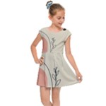 Pattern Line Art Texture Minimalist Design Kids  Cap Sleeve Dress