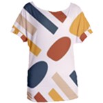 Boho Bohemian Style Design Minimalist Aesthetic Pattern Art Shapes Lines Women s Oversized T-Shirt