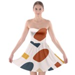 Boho Bohemian Style Design Minimalist Aesthetic Pattern Art Shapes Lines Strapless Bra Top Dress