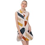 Boho Bohemian Style Design Minimalist Aesthetic Pattern Art Shapes Lines Sleeveless Shirt Dress