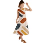 Boho Bohemian Style Design Minimalist Aesthetic Pattern Art Shapes Lines Summer Maxi Dress