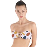 Boho Bohemian Style Design Minimalist Aesthetic Pattern Art Shapes Lines Twist Bandeau Bikini Top