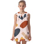 Boho Bohemian Style Design Minimalist Aesthetic Pattern Art Shapes Lines Kids  Pilgrim Collar Ruffle Hem Dress