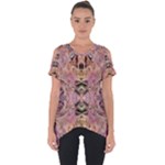 Pink on brown Cut Out Side Drop T-Shirt