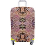 Pink on brown Luggage Cover (Large)