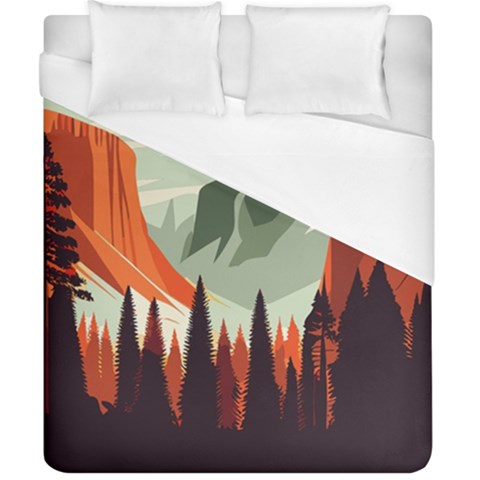 Mountain Travel Canyon Nature Tree Wood Duvet Cover (California King Size) from ArtsNow.com