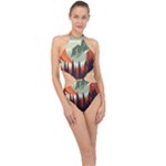 Mountain Travel Canyon Nature Tree Wood Halter Side Cut Swimsuit