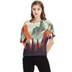 Mountain Travel Canyon Nature Tree Wood One Shoulder Cut Out T-Shirt