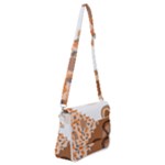 Bohemian Digital Minimalist Boho Style Geometric Abstract Art Shoulder Bag with Back Zipper