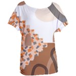 Bohemian Digital Minimalist Boho Style Geometric Abstract Art Women s Oversized T-Shirt