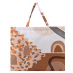 Bohemian Digital Minimalist Boho Style Geometric Abstract Art Zipper Large Tote Bag