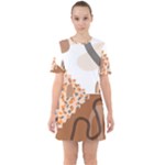 Bohemian Digital Minimalist Boho Style Geometric Abstract Art Sixties Short Sleeve Mini Dress