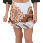 Bohemian Digital Minimalist Boho Style Geometric Abstract Art Fishtail Mini Chiffon Skirt