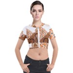 Bohemian Digital Minimalist Boho Style Geometric Abstract Art Short Sleeve Cropped Jacket