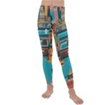 City Painting Town Urban Artwork Kids  Lightweight Velour Leggings