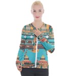 City Painting Town Urban Artwork Casual Zip Up Jacket