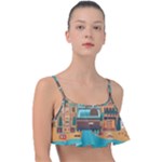 City Painting Town Urban Artwork Frill Bikini Top