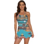 City Painting Town Urban Artwork 2-in-1 Flare Activity Dress