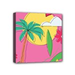 Ocean Watermelon Vibes Summer Surfing Sea Fruits Organic Fresh Beach Nature Mini Canvas 4  x 4  (Stretched)