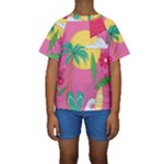Ocean Watermelon Vibes Summer Surfing Sea Fruits Organic Fresh Beach Nature Kids  Short Sleeve Swimwear
