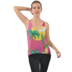 Ocean Watermelon Vibes Summer Surfing Sea Fruits Organic Fresh Beach Nature Chiffon Cami