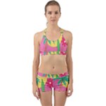 Ocean Watermelon Vibes Summer Surfing Sea Fruits Organic Fresh Beach Nature Back Web Gym Set