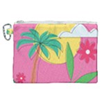 Ocean Watermelon Vibes Summer Surfing Sea Fruits Organic Fresh Beach Nature Canvas Cosmetic Bag (XL)