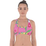 Ocean Watermelon Vibes Summer Surfing Sea Fruits Organic Fresh Beach Nature Cross Back Hipster Bikini Top 