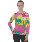Ocean Watermelon Vibes Summer Surfing Sea Fruits Organic Fresh Beach Nature Women s Long Sleeve Raglan T-Shirt
