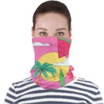 Ocean Watermelon Vibes Summer Surfing Sea Fruits Organic Fresh Beach Nature Face Seamless Bandana (Adult)