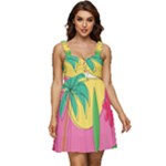 Ocean Watermelon Vibes Summer Surfing Sea Fruits Organic Fresh Beach Nature Ruffle Strap Babydoll Chiffon Dress