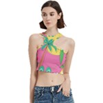 Ocean Watermelon Vibes Summer Surfing Sea Fruits Organic Fresh Beach Nature Cut Out Top