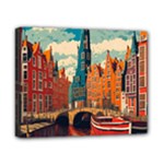 London England Bridge Europe Buildings Architecture Vintage Retro Town City Canvas 10  x 8  (Stretched)